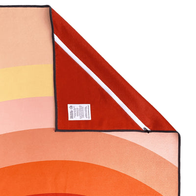 Practical zip corner pocket on The Summer Chaser beach towels to stash valuables and small items.